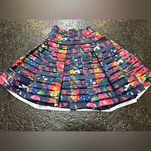 Emma & Elsa Colorful Floral Kids Pleated Skirt